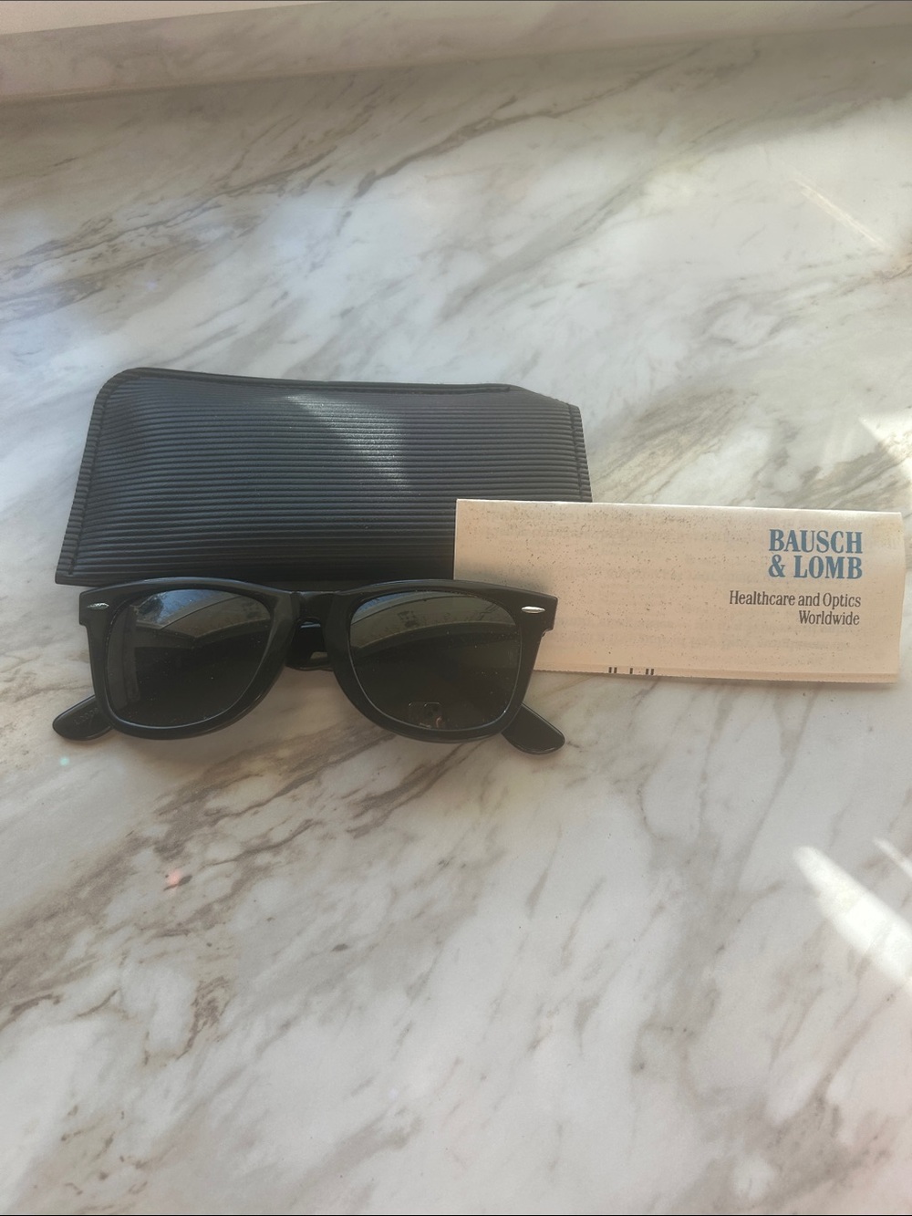 Men's Black Sunglasses with Case vintage ray bans . Price is firm